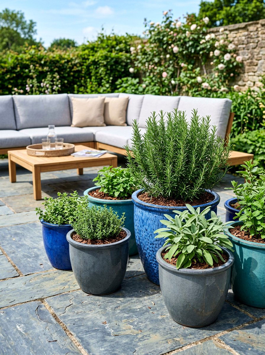 Herb Container Garden - 30 patio herb garden ideas