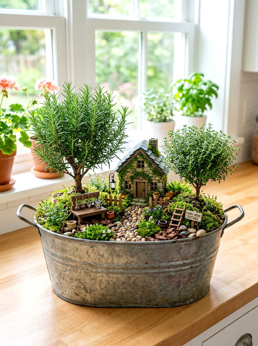 Herb Fairy Garden - 30 miniature fairy garden ideas