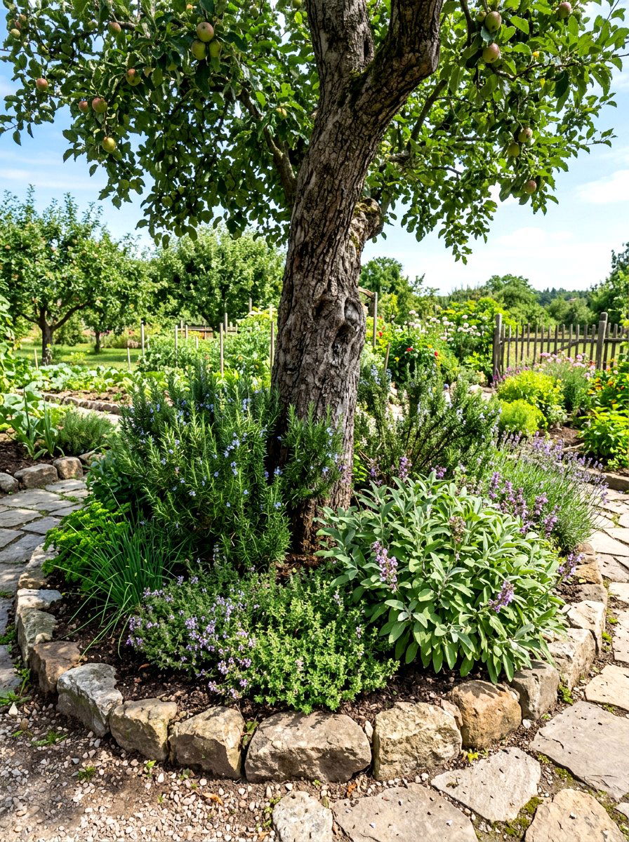 Herb Garden Apple Tree Guild - 30 apple tree border ideas