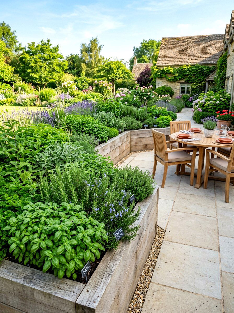 Herb Garden Border - 30 entertainer backyard ideas