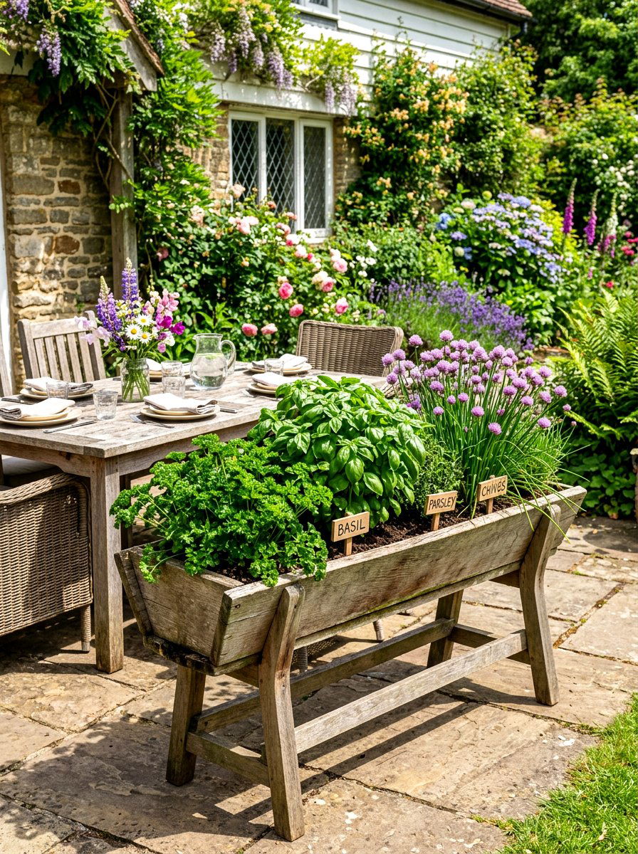 Herb Garden Container Arrangement - 30 porch planter arrangement ideas