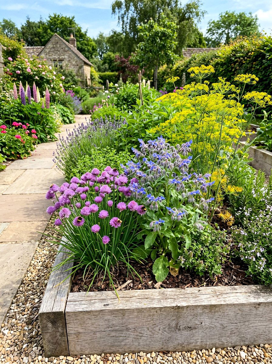 Herb Garden For Bees - 30 pollinator border ideas