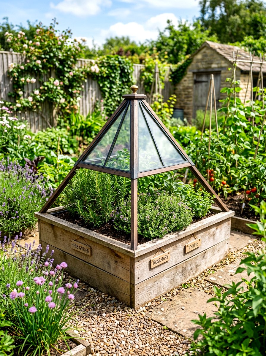Herb Garden Greenhouse Box - 30 raised bed greenhouse ideas