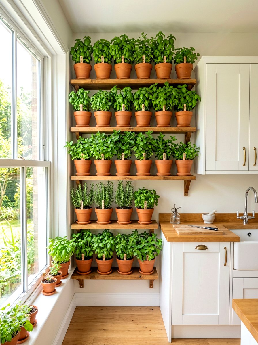 Herb Garden Kitchen Shelving - 30 kitchen open shelf styling ideas