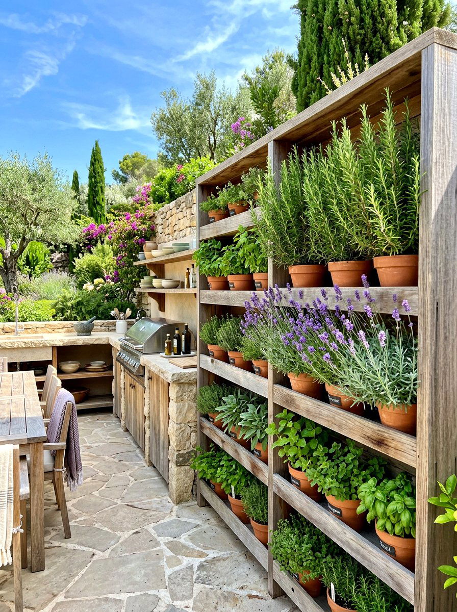 Herb Garden Partition - 30 privacy wall planter ideas