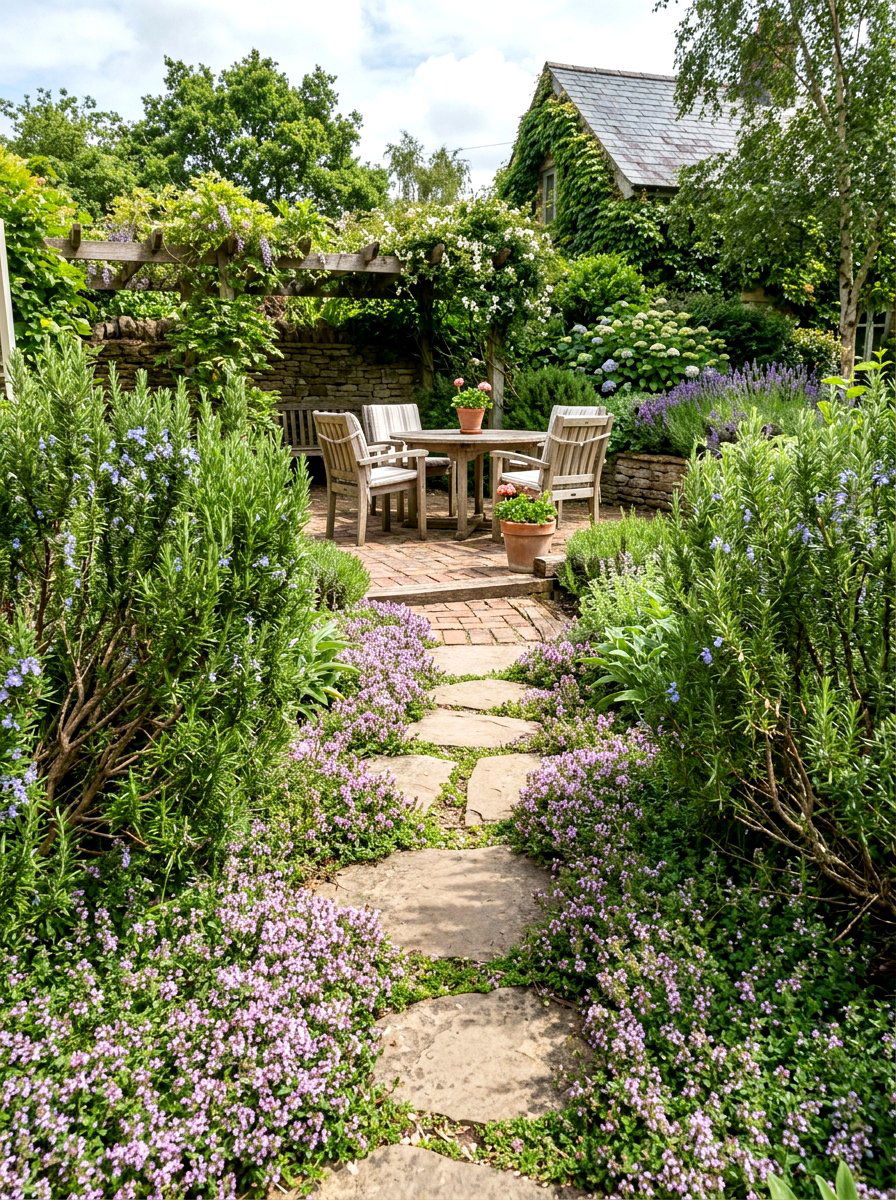 Herb Garden Path - 30 edible landscaping ideas