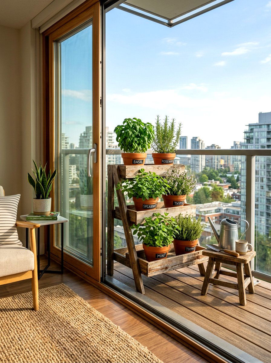 Herb Garden Planter - 30 condo balcony garden ideas