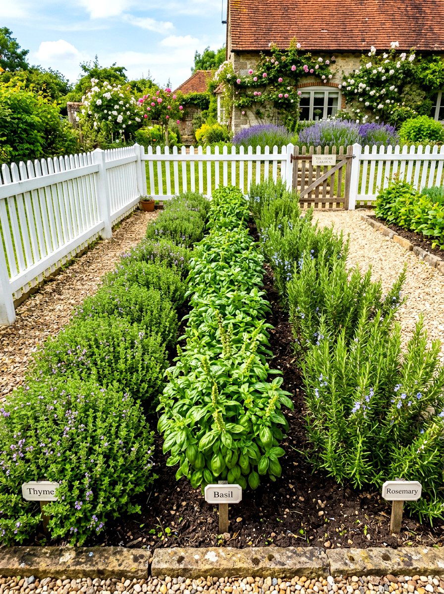 Herb Garden Plot - 30 simple landscaping ideas