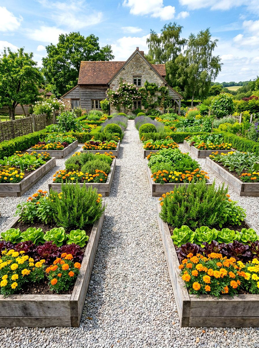 Herb Garden Potager - 30 English garden ideas