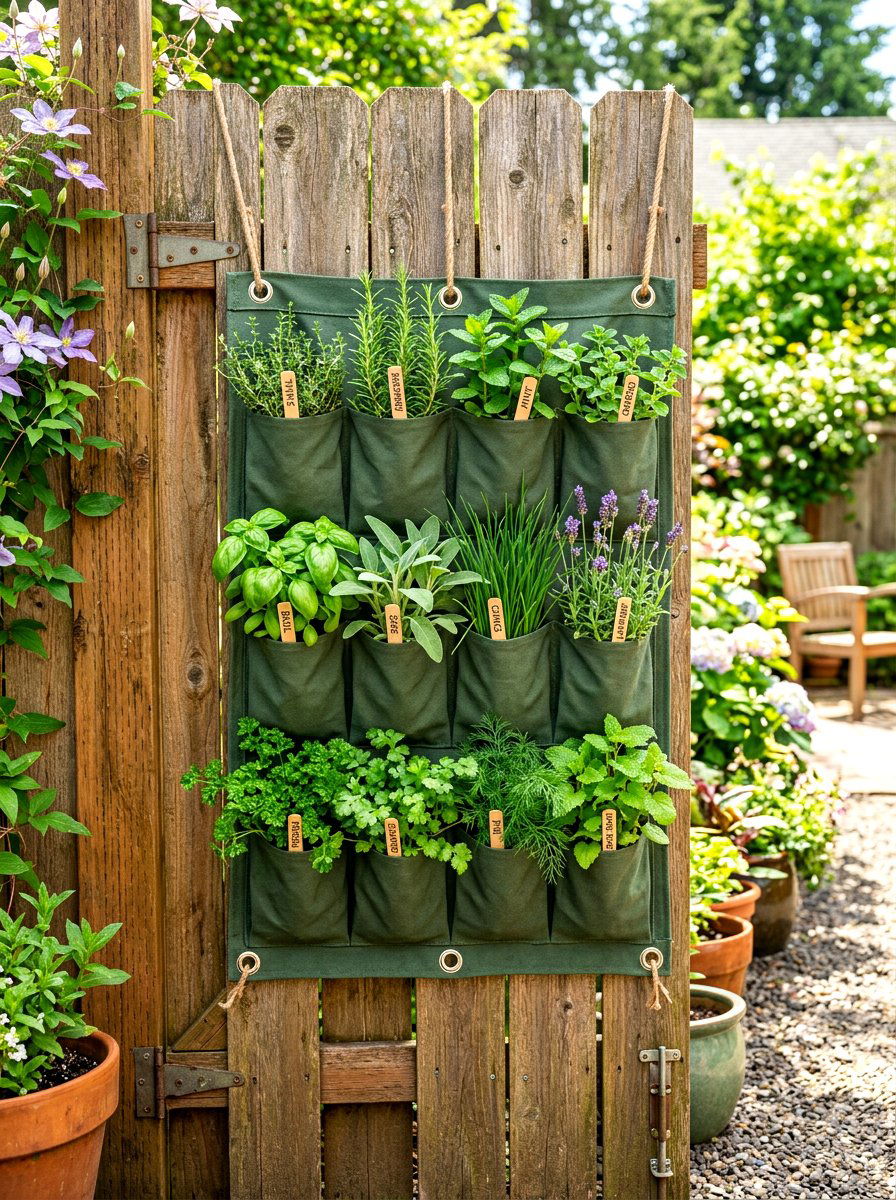Herb Garden Shoe Organizer - 30 herb container garden ideas