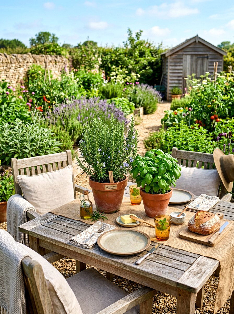 Herb Garden Table Setting - 30 garden party table ideas