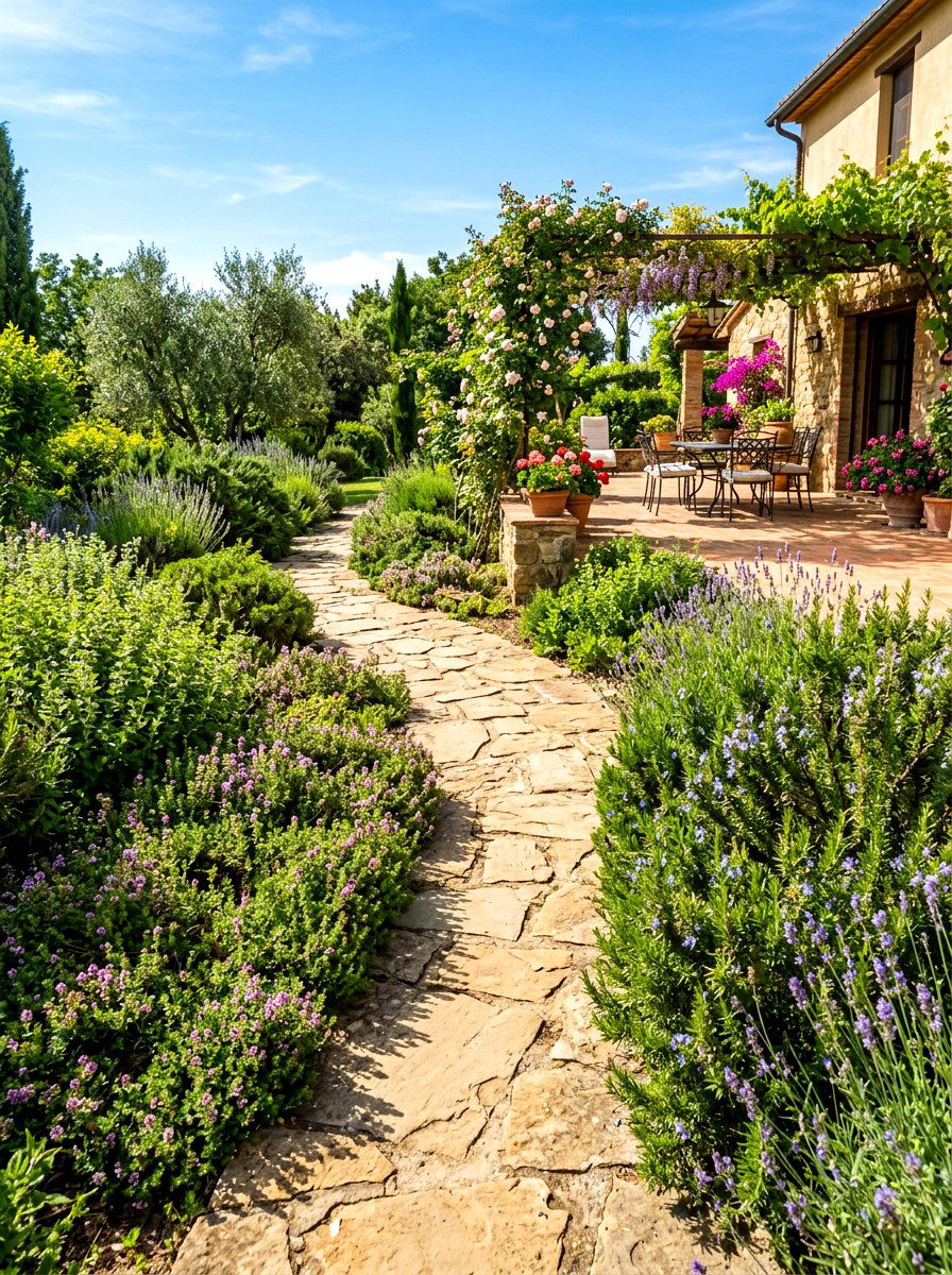 Herb Garden Walkway - 30 edible backyard landscaping ideas