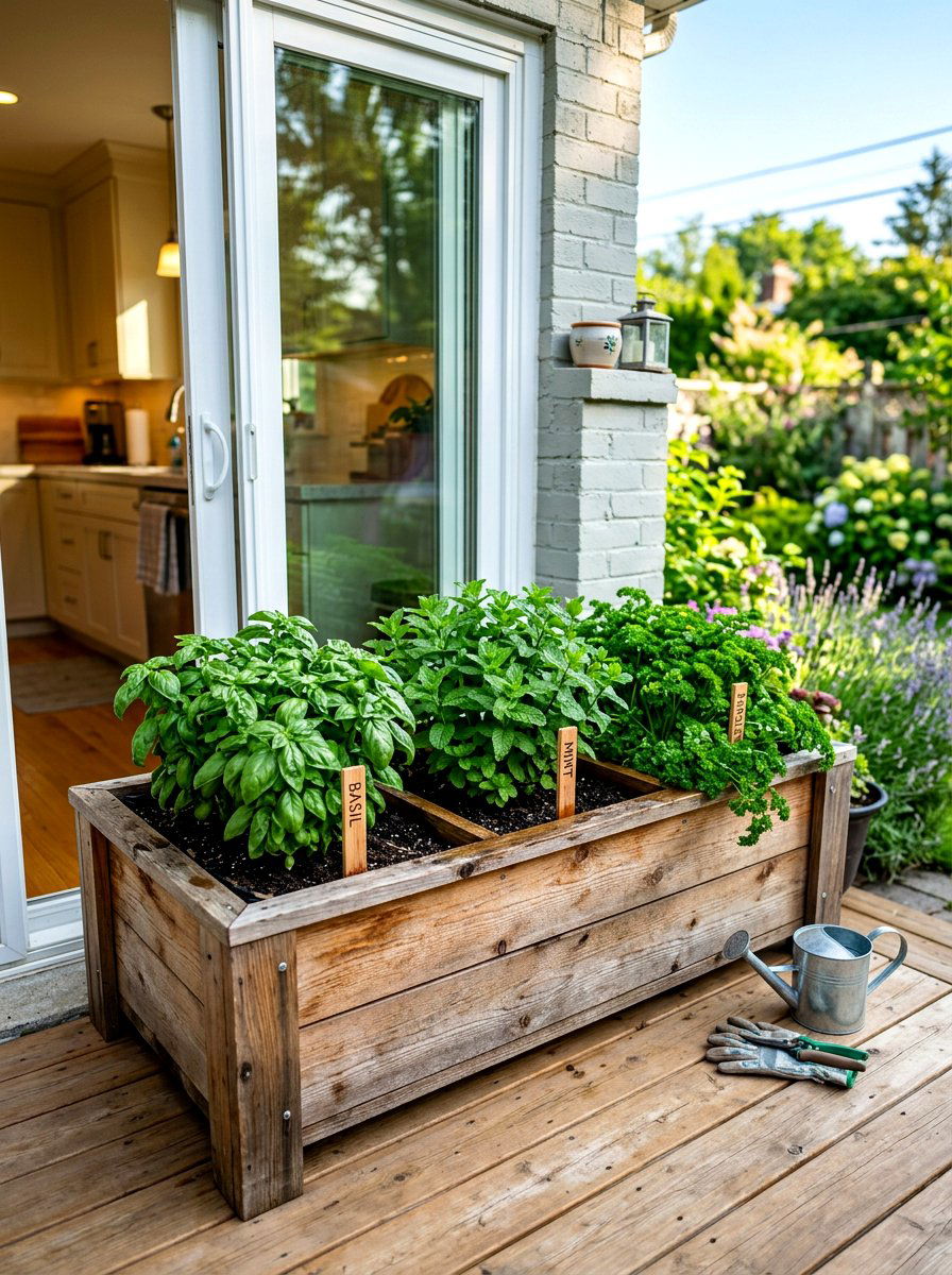 Herb Planter Box - 30 outdoor planter ideas