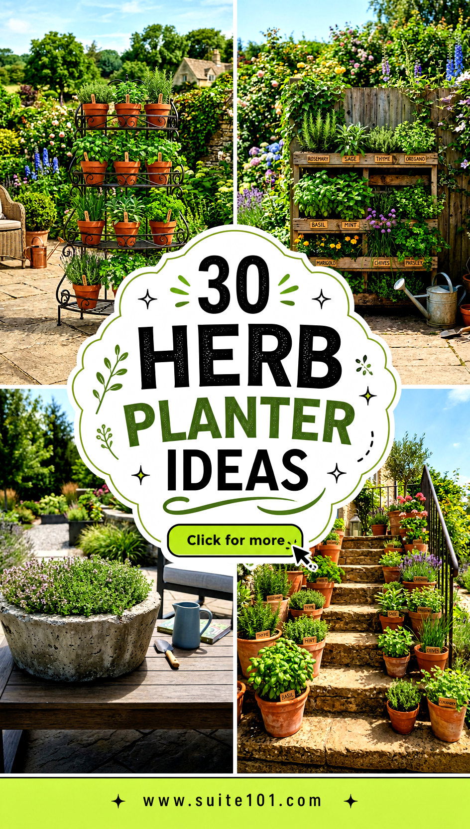 Herb Planter Ideas 30 Pots Layouts and Plant Combinations - Herb Planter Ideas: 30 Pots, Layouts, and Plant Combinations