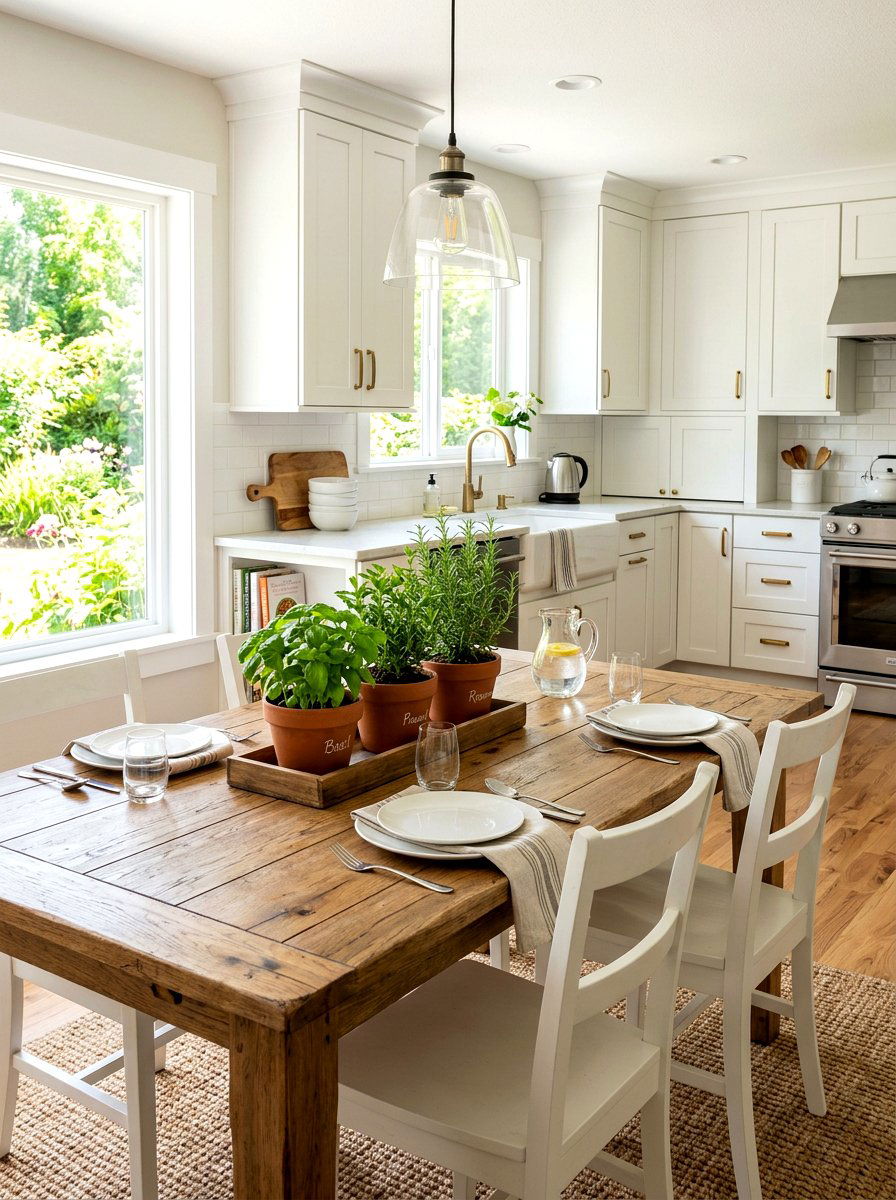 Herb Pot Centerpiece - 30 spring dining table ideas
