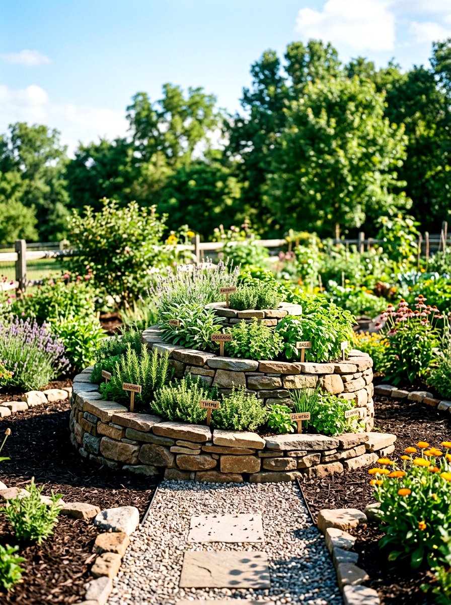 Herb Spiral - 30 edible entertaining backyard ideas