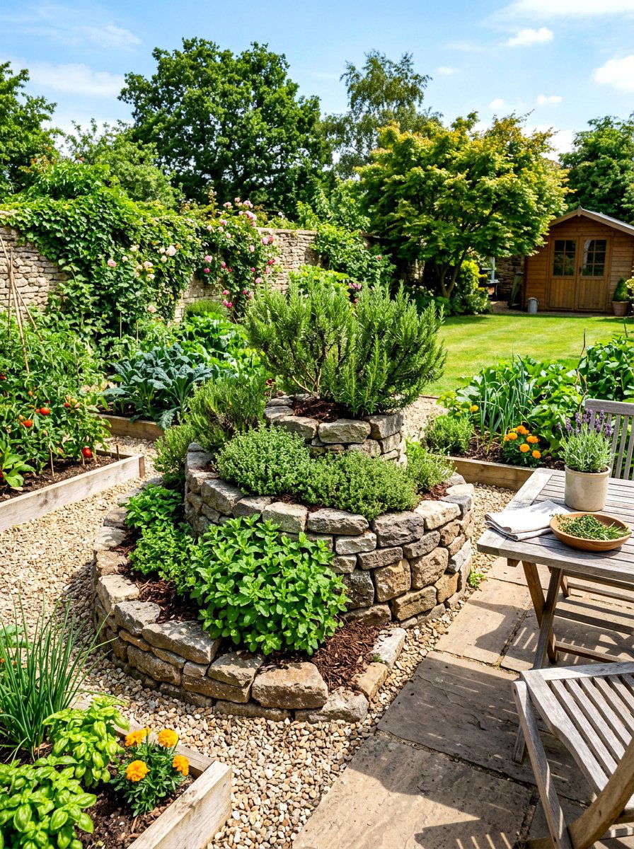 Herb Spiral Backyard - 30 naturalistic backyard ideas