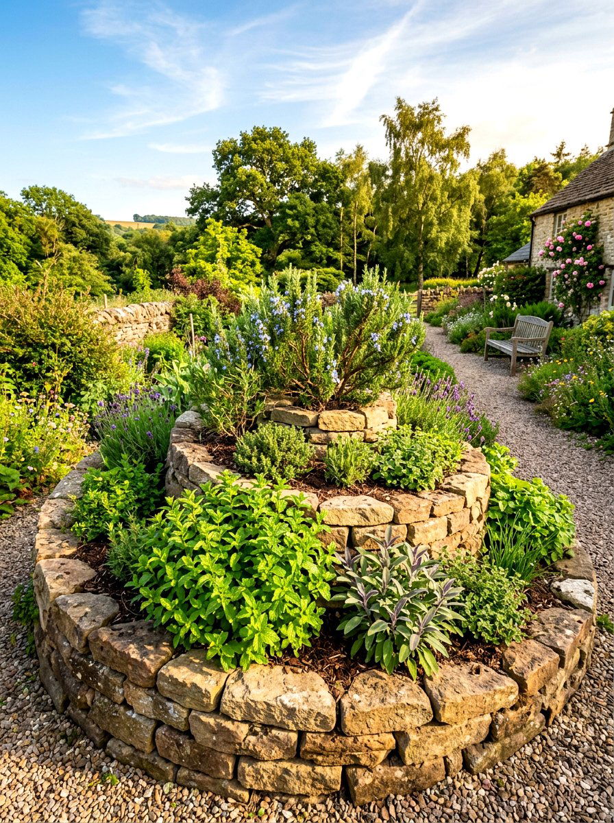 Herb Spiral Garden - 30 vegetable garden layout ideas