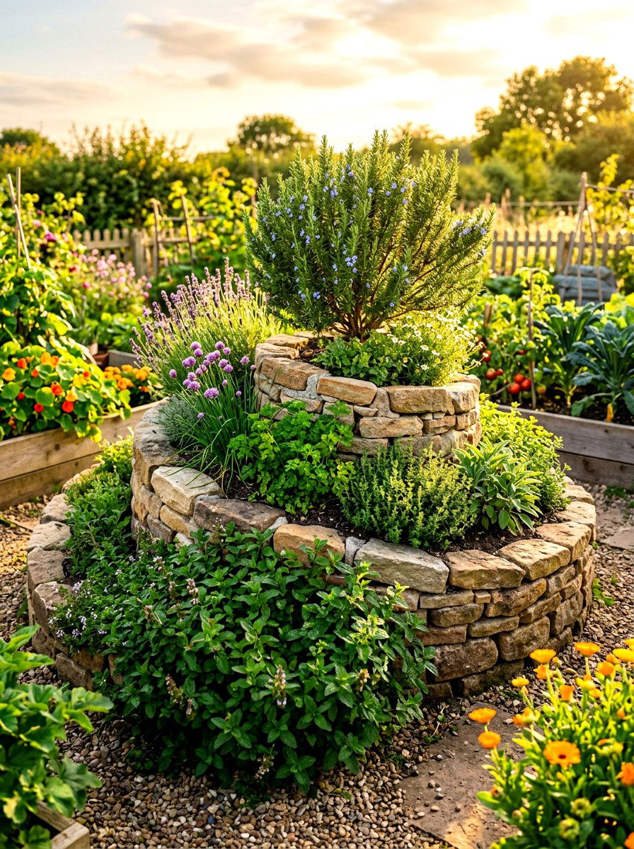 Herb Spiral Vegetable Garden - 30 vegetable garden ideas