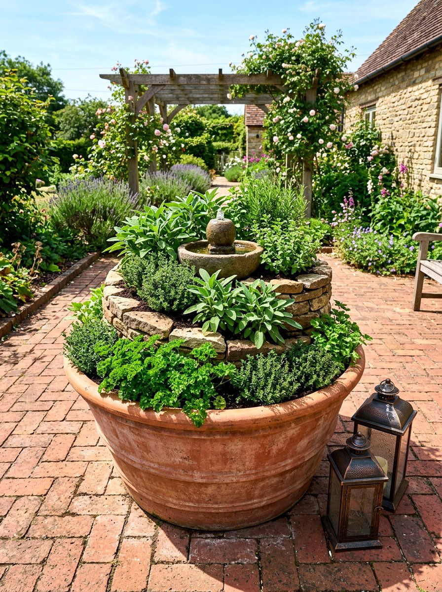 Herb Spirals - 30 edible patio garden ideas