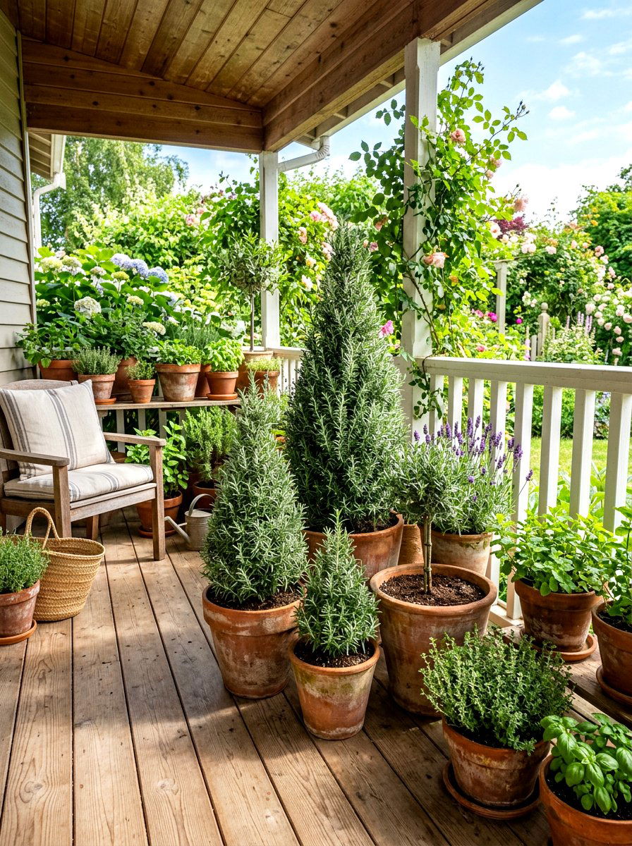 Herb Topiary Porch Garden - 30 topiary front porch ideas aesthetic