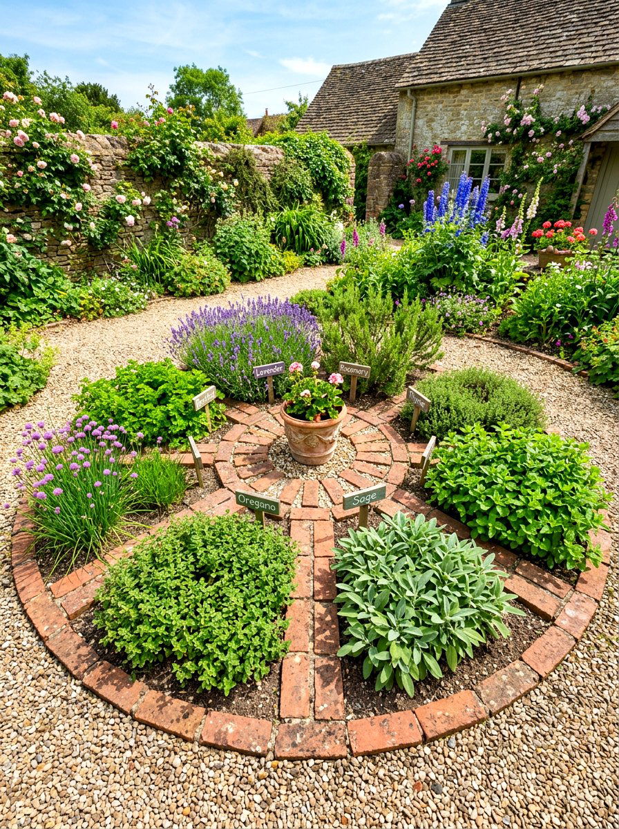 Herb Wheel Garden - 30 herb garden layout ideas