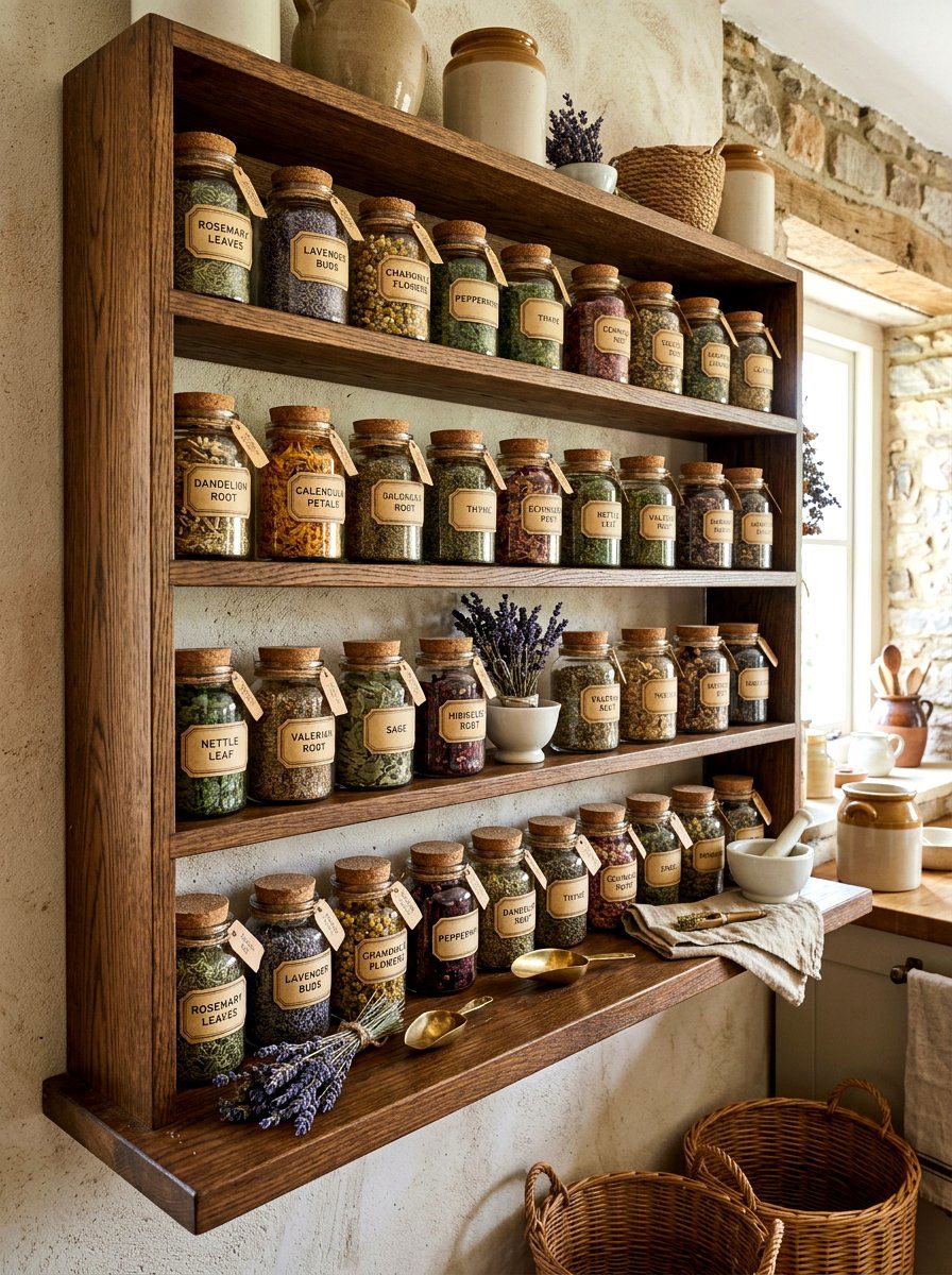 Herb and botanical jars - 30 pantry decanting ideas