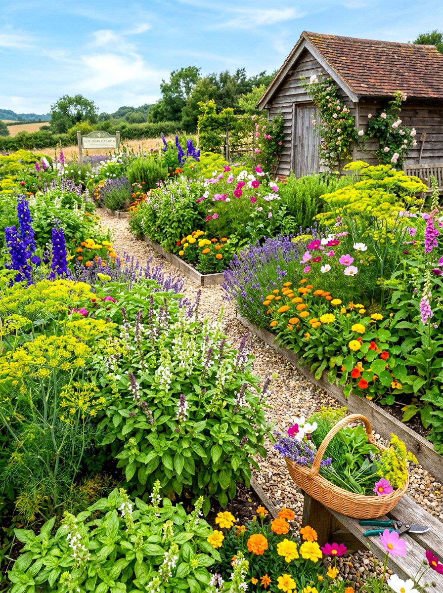 Herb cutting garden - 30 cut flower garden ideas