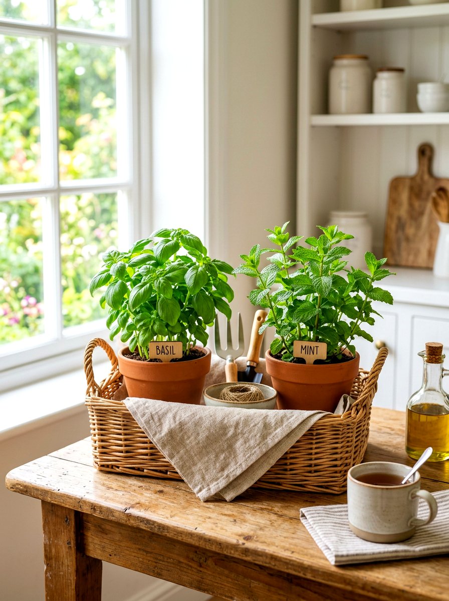 Herb garden basket - 30 herb garden ideas