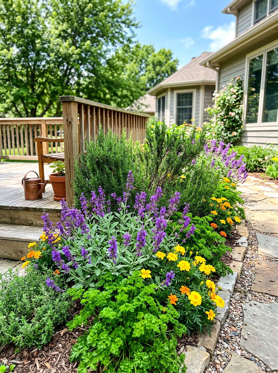 Herb garden border - 30 backyard border planting ideas