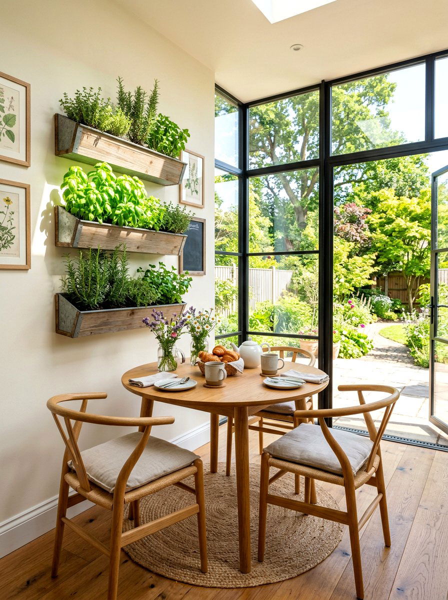 Herb garden breakfast nook - 30 attached greenhouse porch ideas