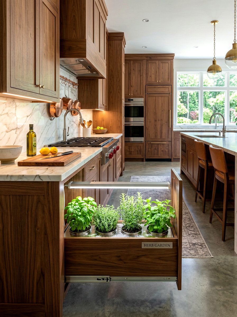 Herb garden cabinet insert - 30 kitchen herb garden ideas