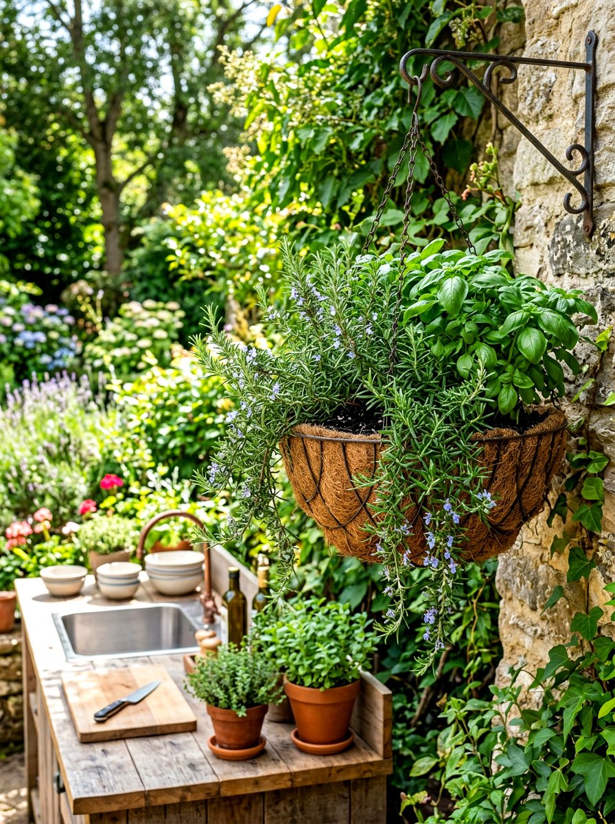 Herb hanging basket - 30 hanging basket ideas