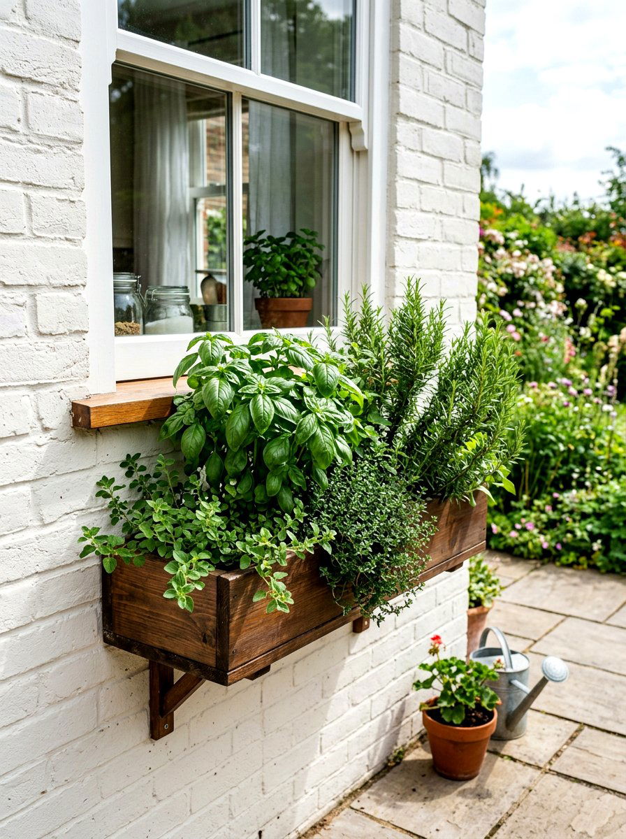 Herb window box - 30 container garden ideas