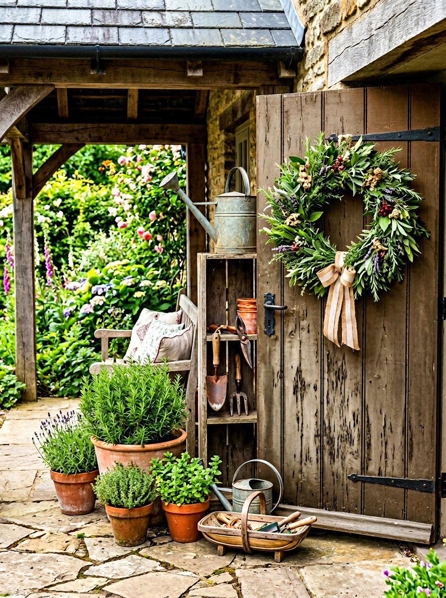 Herbs Wreath - 30 door wreath ideas