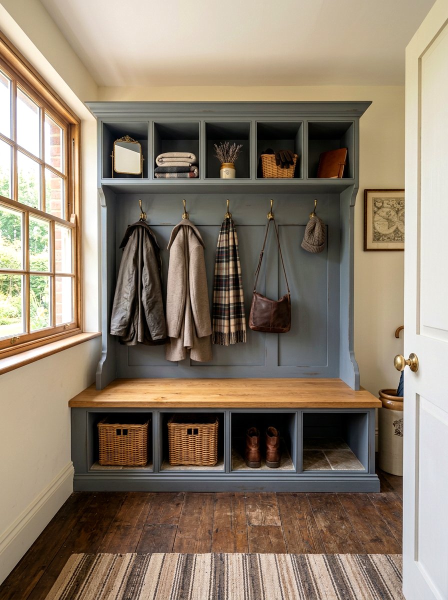 Heritage Mudroom Bench - 30 heritage home decor ideas