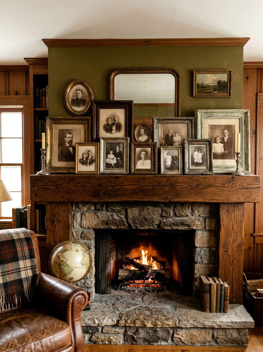Heritage Photo Gallery - 30 vintage mantel styling ideas