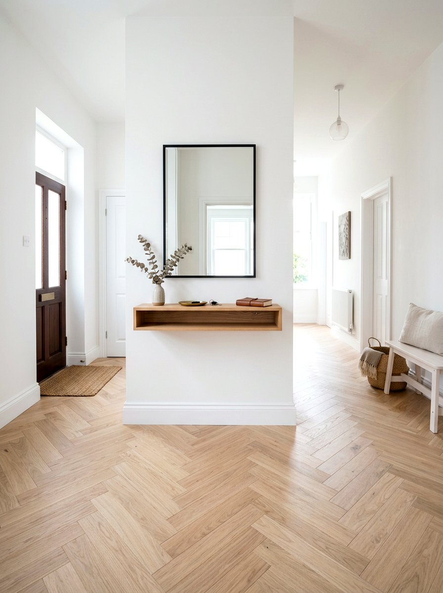Herringbone Floor Entryway - 30 quiet luxury entryway ideas