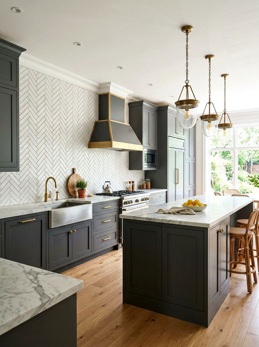 Herringbone Pattern - 30 kitchen backsplash ideas