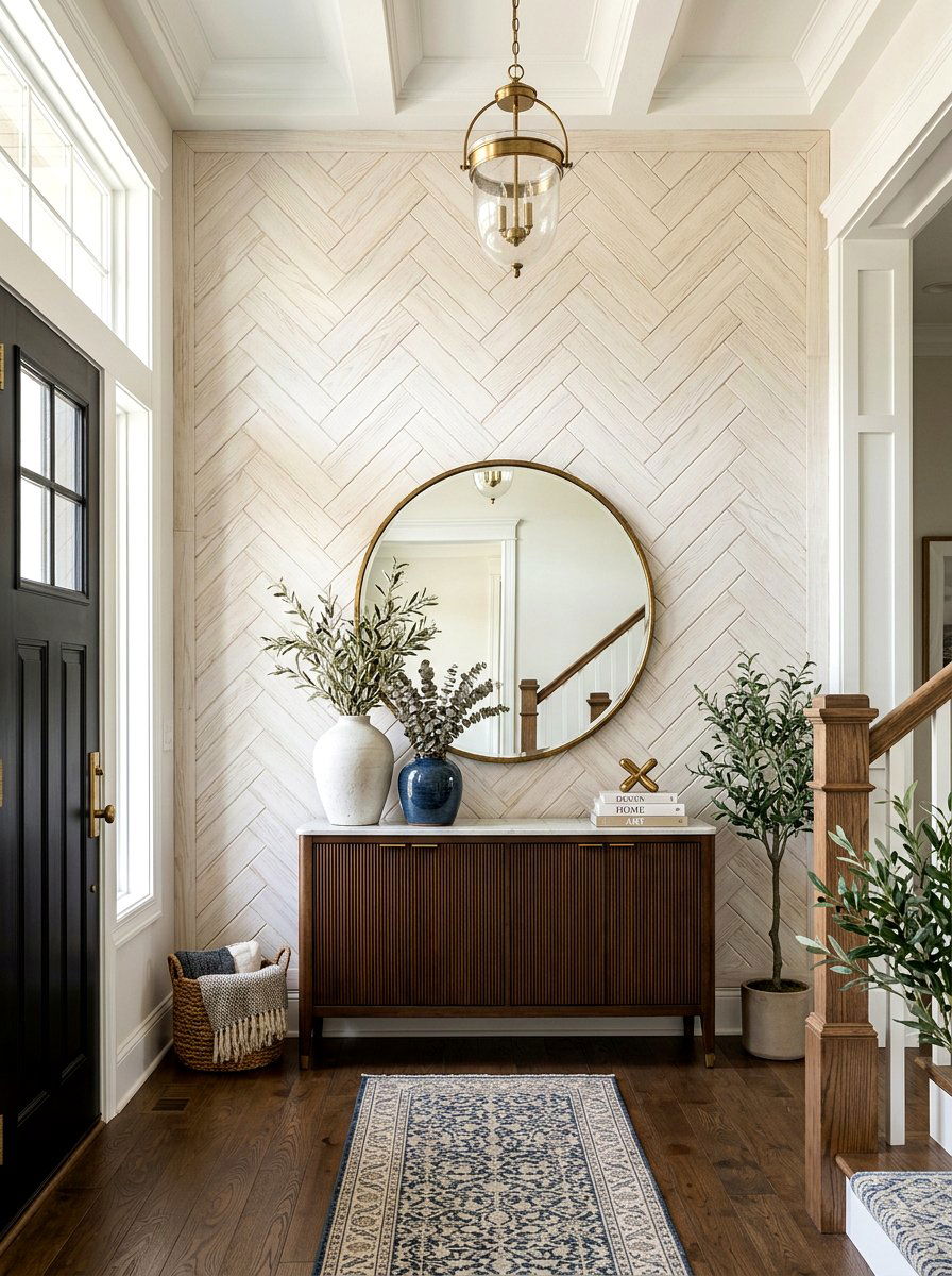 Herringbone Shiplap Wall - 30 shiplap wall ideas
