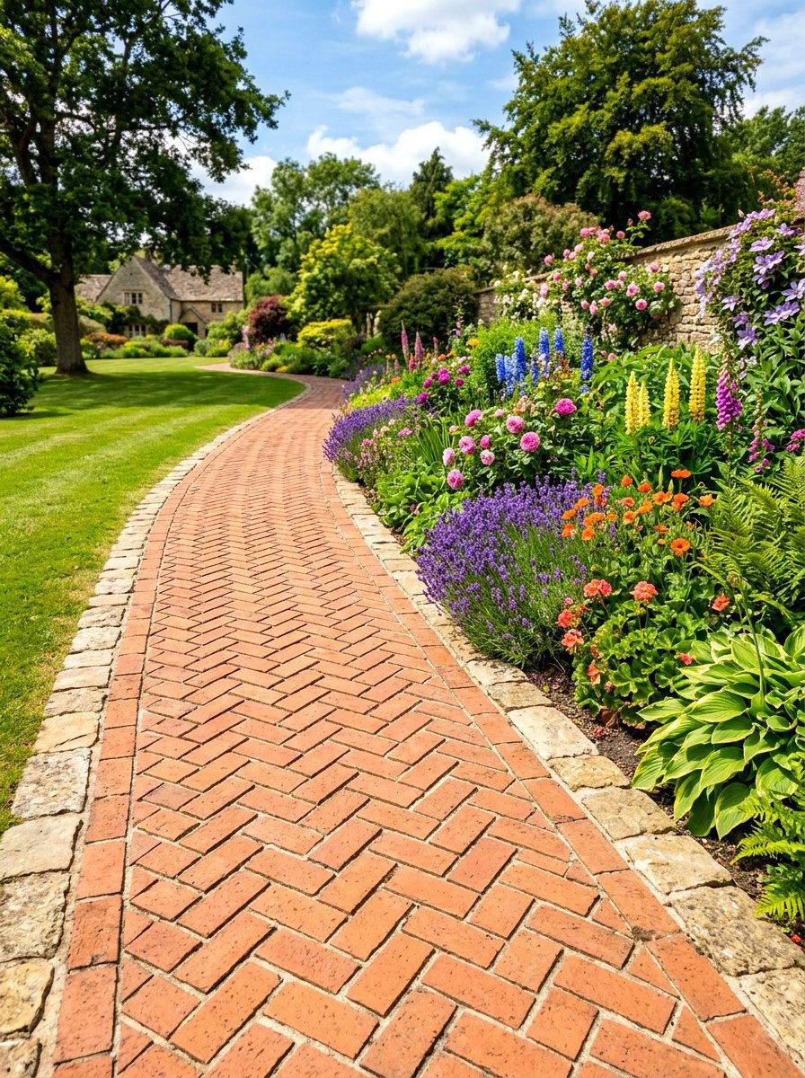 Herringbone Stone Pattern - 30 stepping stone ideas