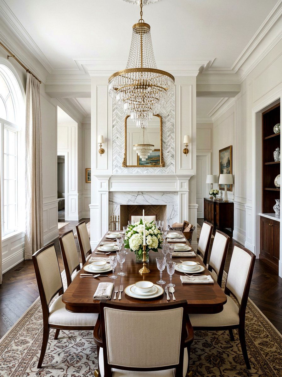 Herringbone Tile Fireplace Wall - 30 dining room fireplace wall ideas