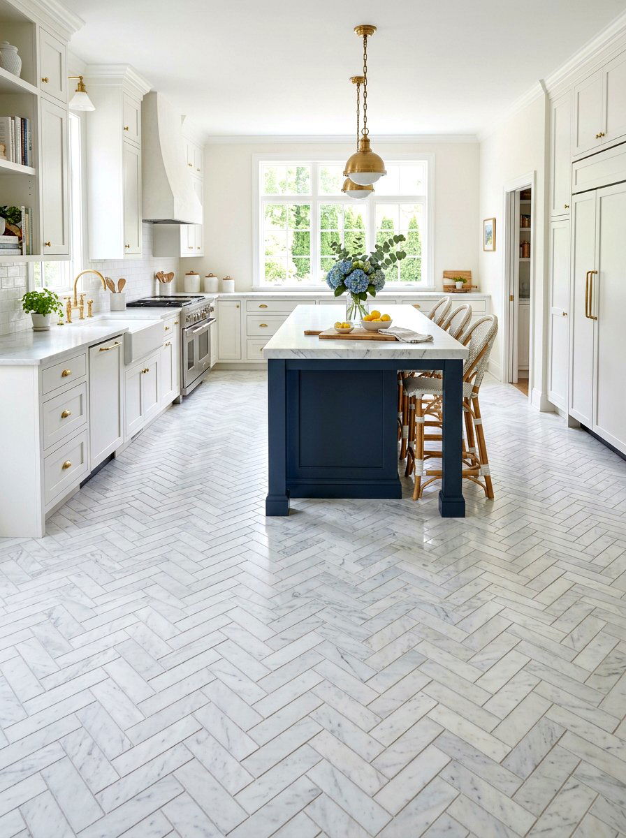 Herringbone Tile Pattern - 30 Hamptons kitchen ideas