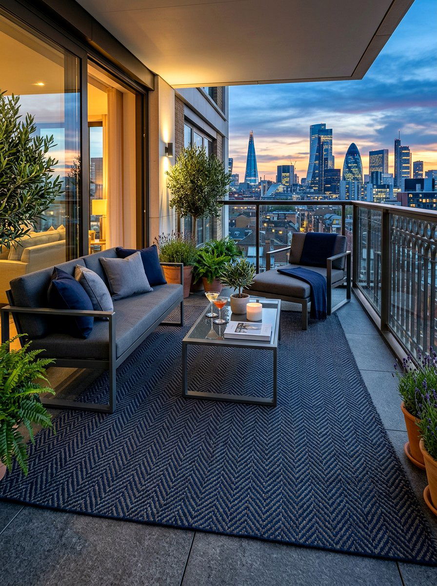 Herringbone Weave Rug - 30 balcony rug ideas