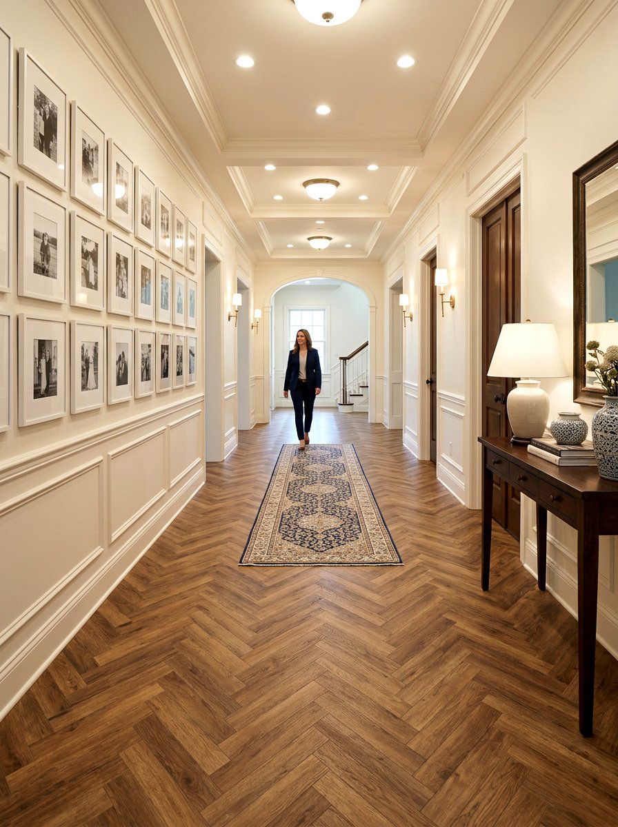 Herringbone Wood Vinyl Plank - 30 peel and stick floor ideas