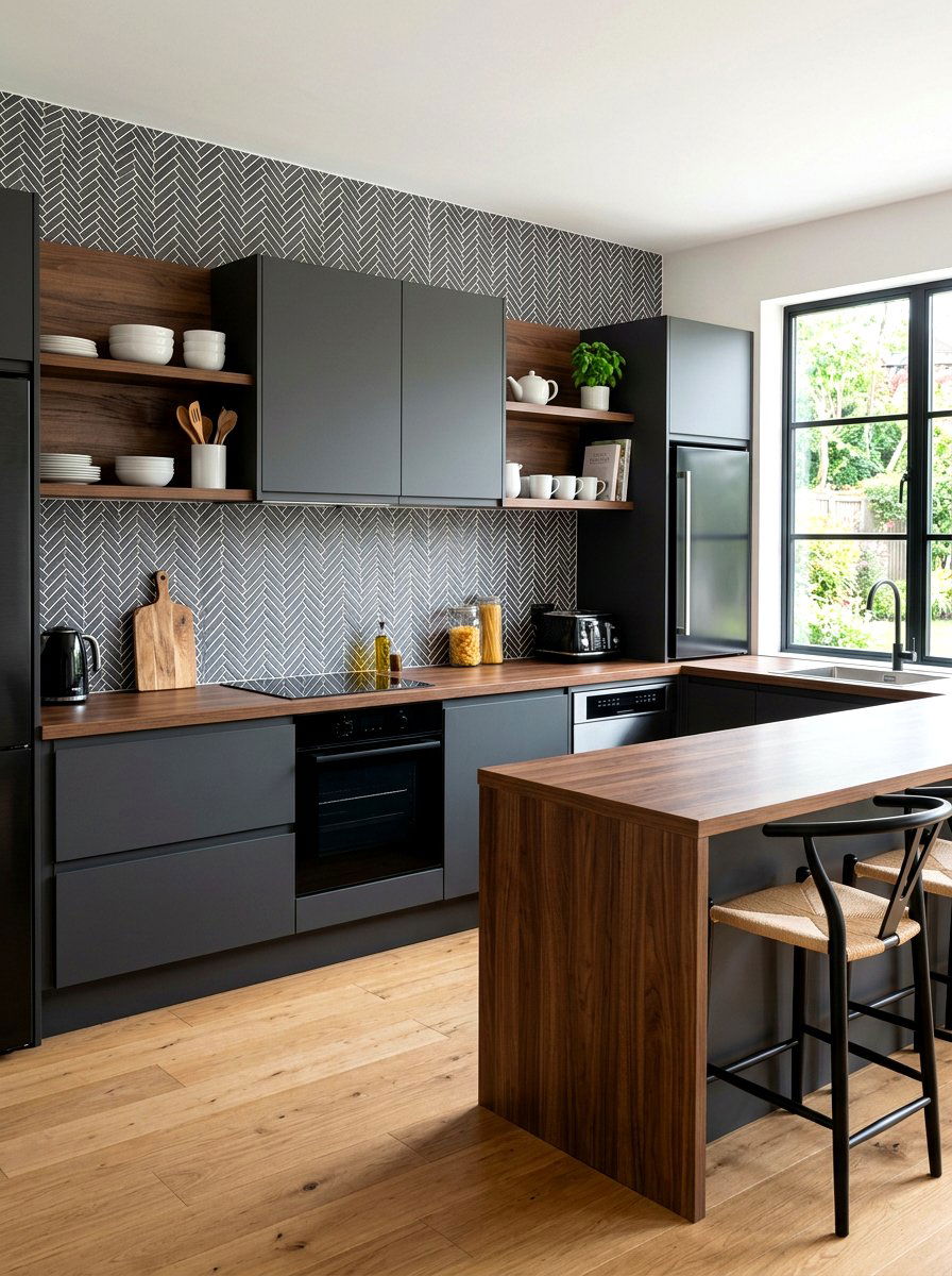 Herringbone tile stickers - 30 rental friendly kitchen backsplash ideas