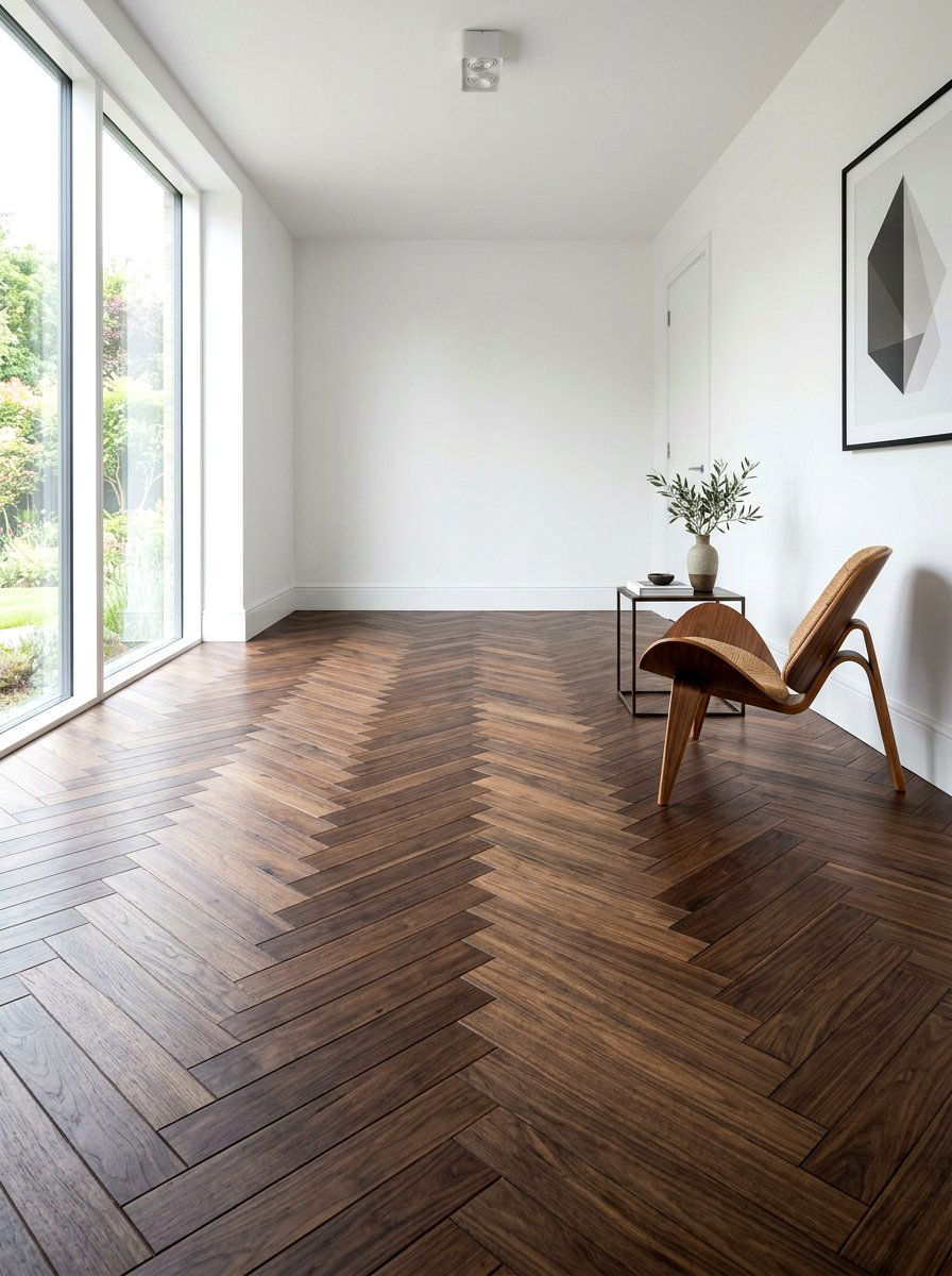 Herringbone wood floor - 30 dramatic foyer decor ideas
