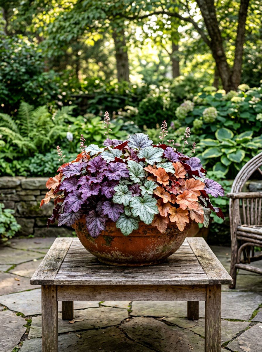 Heuchera Color Bowl - 30 shade container garden ideas