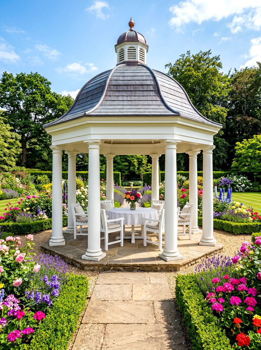 Hex Bell Roof Pavilion - 30 outdoor retreat pavilion ideas
