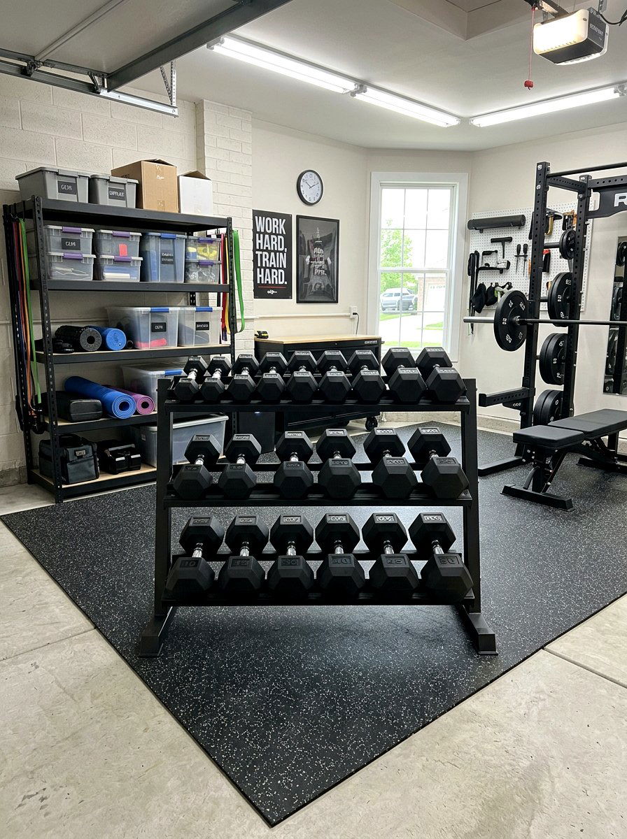 Hex Dumbbell Storage Shelf - 30 dumbbell storage ideas